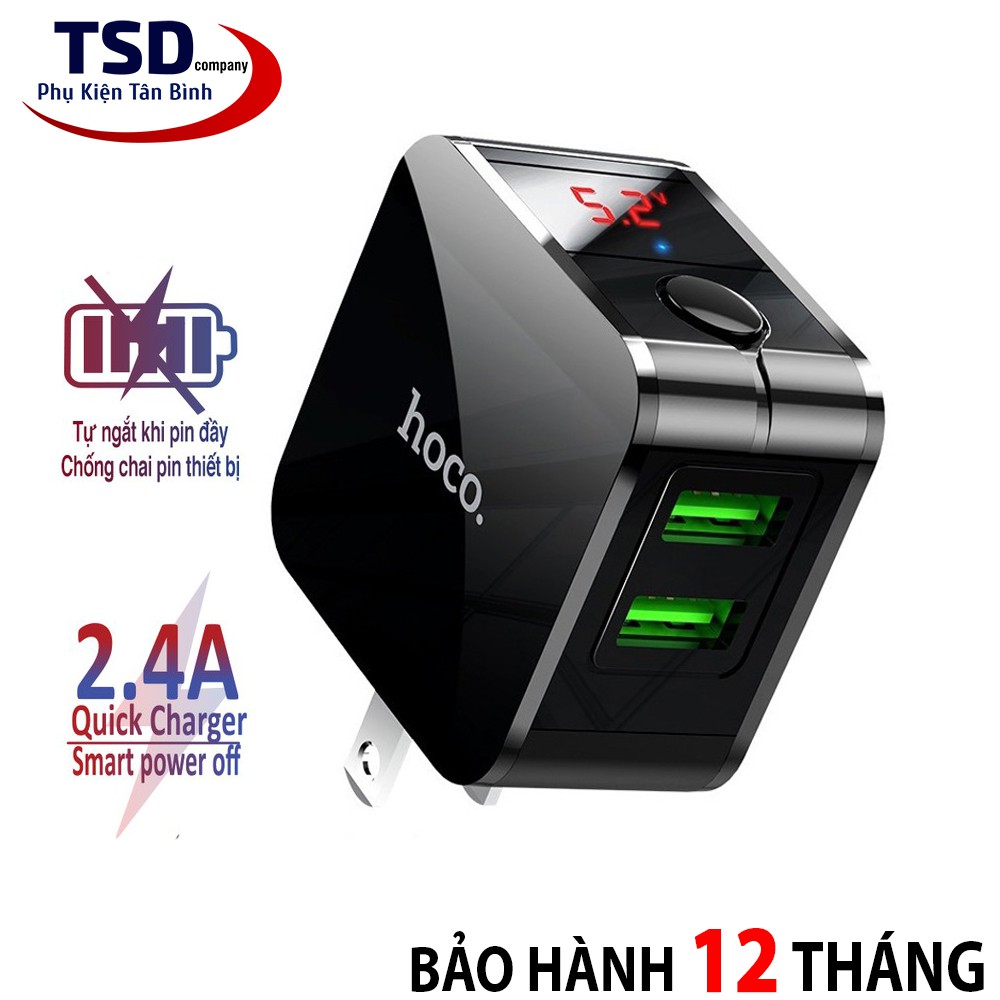 Củ Sạc Nhanh Hoco HK5 Dual USB Chính Hãng Tự Ngắt Khi Đầy Pin