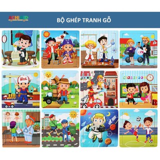 Bộ 5 Tranh Ghép gỗ 3D nhiều hình ngộ nghĩnh.