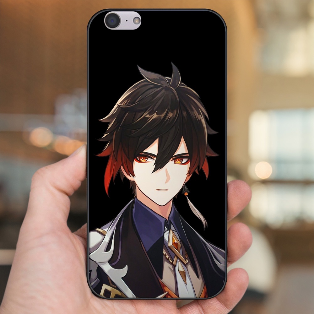 Ốp lưng Oppo A39, F3 Lite viền đen in hình Zhongli Genshin Impact