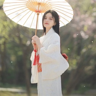 Kimono nhật bản trắng tiểu thư