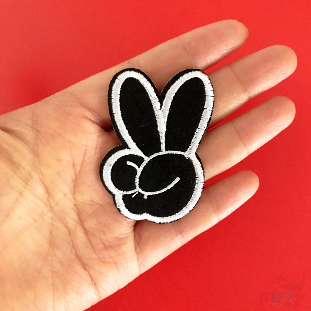 ☸ Sticker Ủi Thêu Hình Thỏ Đeo Kính ☸ 1 Sticker Ủi Thêu Hình Bàn Tay