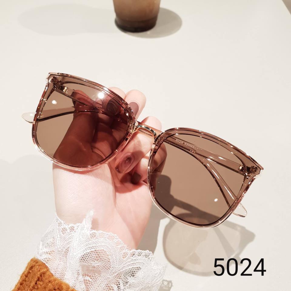 Kính mát nữ chống tia UV400, thiết kế mắt vuông dễ đeo, màu sắc thời trang 5024