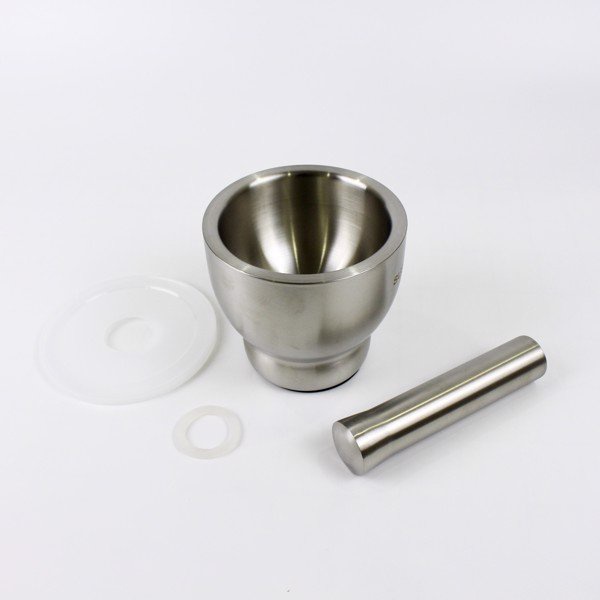 Bộ cối chầy inox 304 dày dặn chống nấm mốc vệ sinh, an toàn có nắp đậy