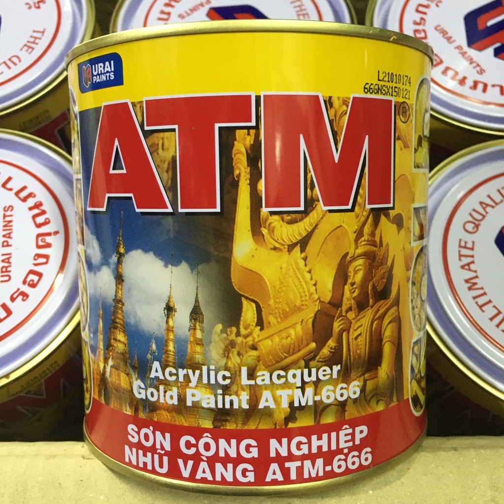 Sơn công nghiệp nhũ vàng Thái ATM-666 mau khô - Hàng chính hãng
