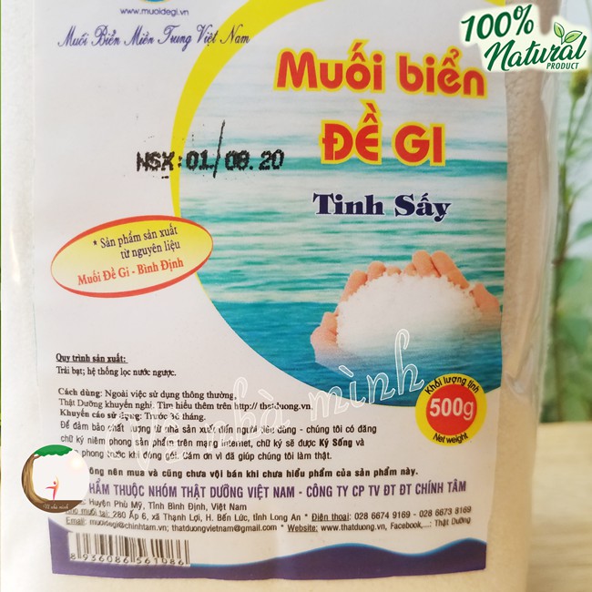 MUỐI BIỂN TỰ NHIÊN ĐỀ GI TINH SẤY 500G ( Muối biển Bình Định ) dạng xay nhuyễn sản xuất truyền thống