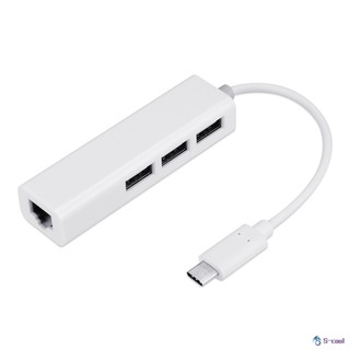 Bộ hub chia cổng từ Type C sang USB với cổng RJ45 mạng LAN tiện dụng cho Macbook