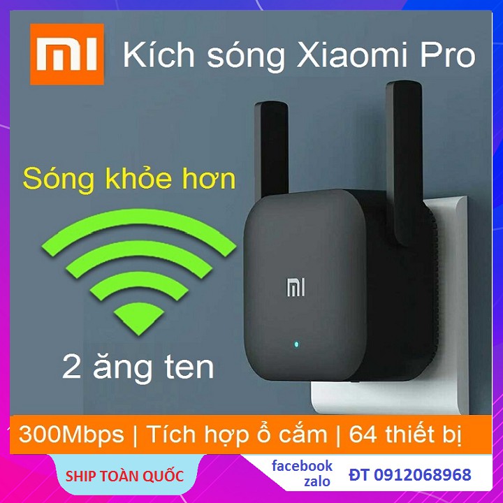 Kích sóng Xiaomi Mi Wifi Repeater Pro phiên bản mới 300 Mbps New 2019