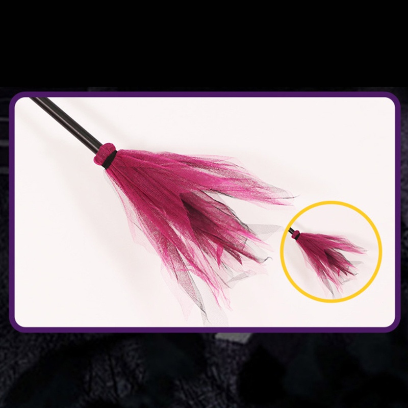 Chổi phù thủy đồ chơi hóa trang Halloween làm đạo cụ