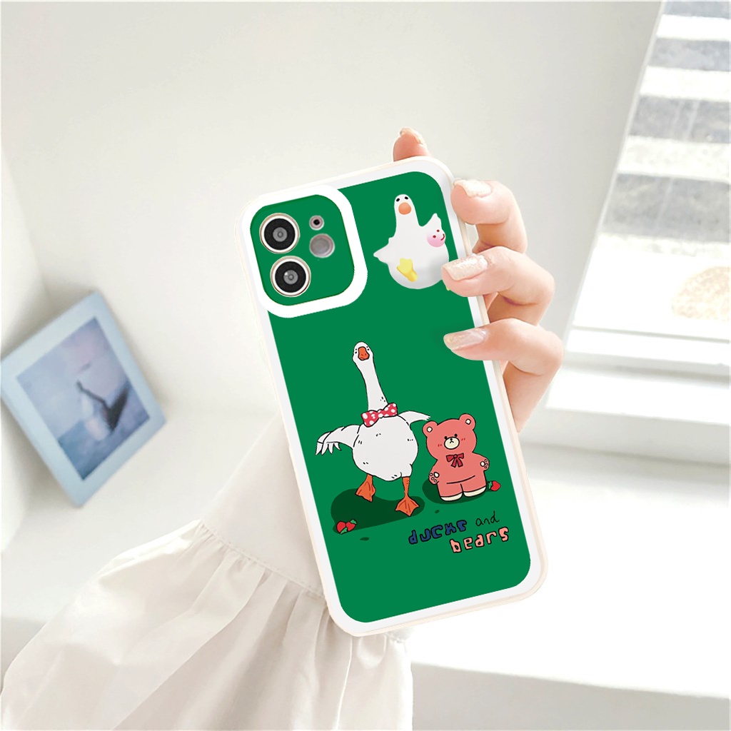 Ốp lưng iphone Petty Duck bóng cạnh vuông 6/6plus/6s/6splus/7/7plus/8/8plus/x/xr/xs/11/12/13/pro/max/plus/promax