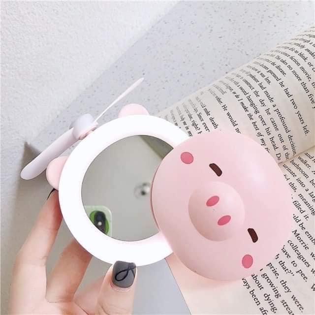 Gương kèm đèn quath sạc usb 3in1 hình heo | BigBuy360 - bigbuy360.vn