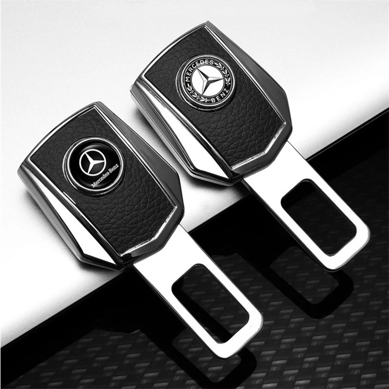 Combo 2 chiếc chốt đai an toàn phiên bản nâng cấp có thể lắp nối tiếp logo các hãng xe Mercedes, Bmw Audi, Porsche