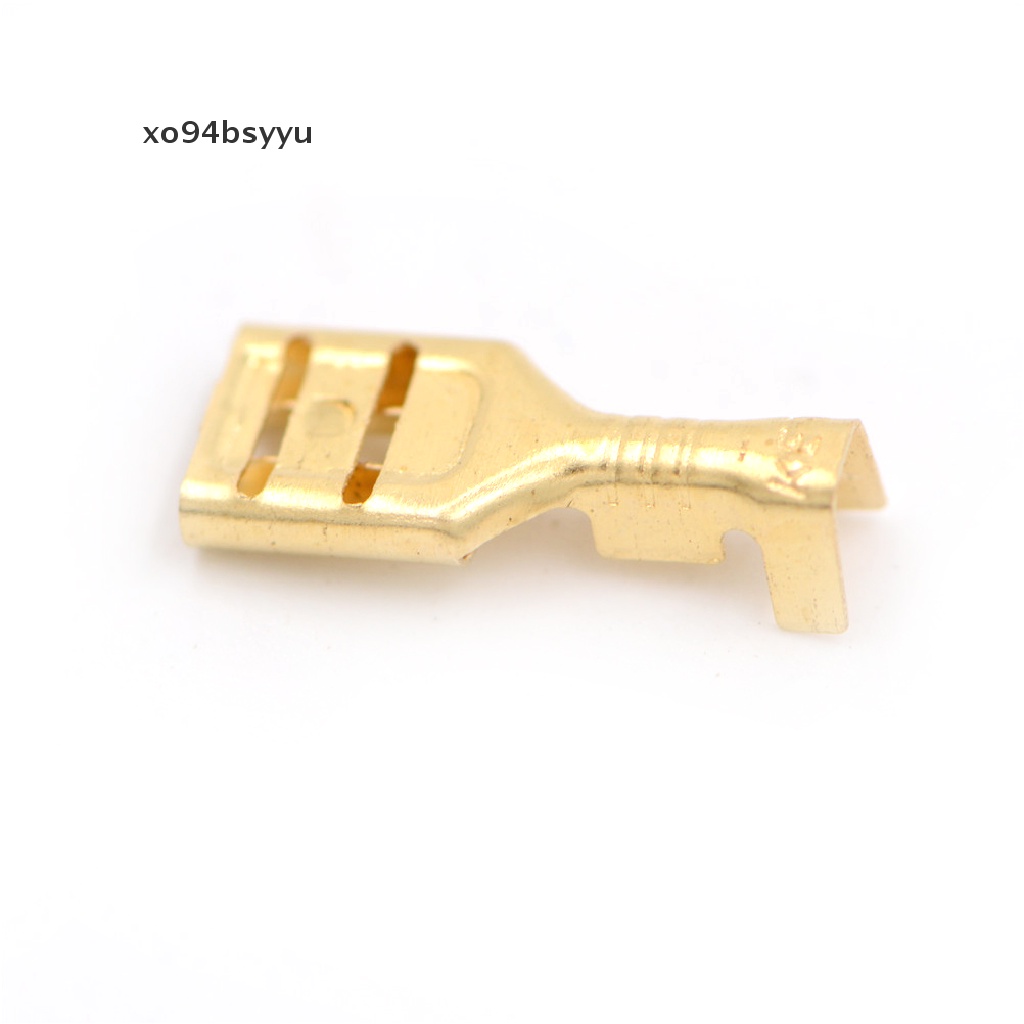 [xo94bsyyu] 100 Pcs 4.8mm Gold Brass Car Speaker Female Spade Terminal Wire Connector .