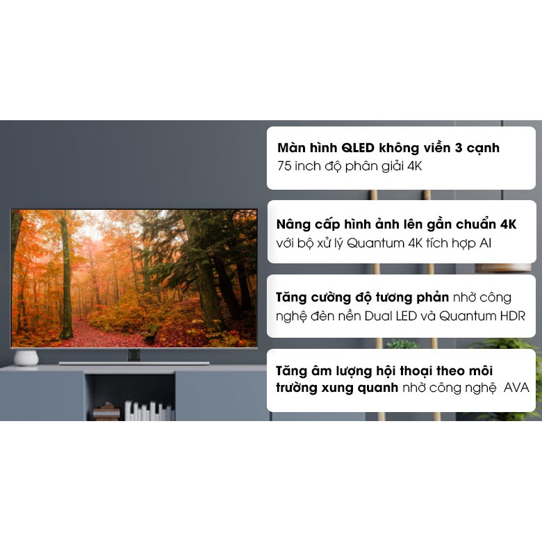 Smart Tivi QLED Samsung 4K 75 inch QA75Q70TAKXXV (Miễn phí giao tại HCM-ngoài tỉnh liên hệ shop)