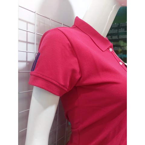 Áo Thun Cá Sấu Nữ Màu Hồng Sen Vải Dày Đẹp Tối Đa 75Kg