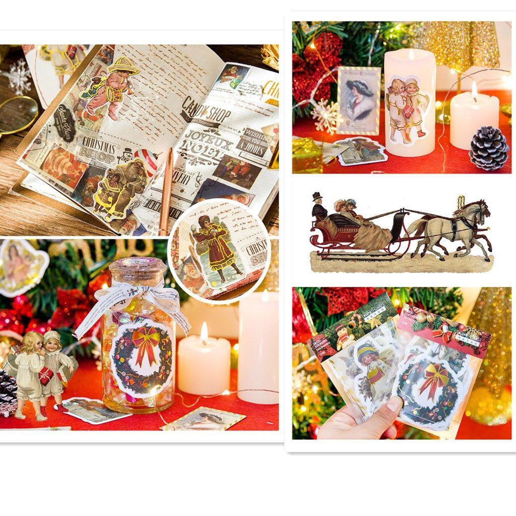 Bộ 24 Miếng Dán Hình Ông Già Noel / Người Tuyết Dùng Trang Trí Sổ Tay DIY