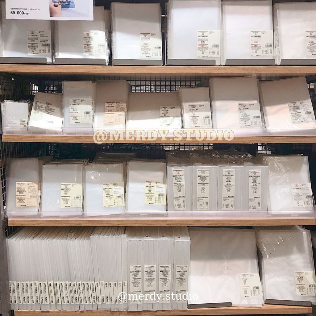 Sổ lưu trữ sticker MUJI chính hãng, sổ đựng card - ảnh thật, có bill