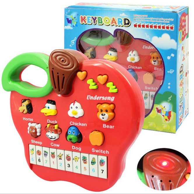 (Xả Hàng) Đàn piano phát tiếng anh hinh thú cho bé 21x23cm - 9136 (Khuyễn Mãi)