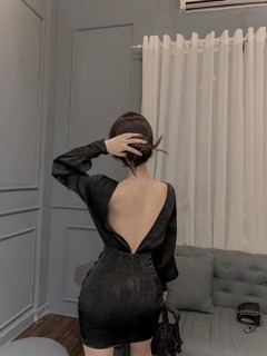 ĐẦM BODY THUN HỞ LƯNG (KÈM CLIP)