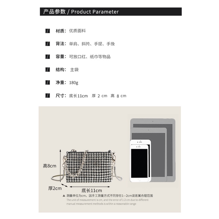 Túi Đeo Chéo mini Đính Đá Thời Trang 2022 Cho Nữ