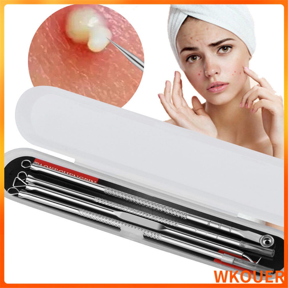 Bộ 4 Dụng Cụ Loại Bỏ Mụn Đầu Đen Làm Sạch Da Mặt Tiện Dụng