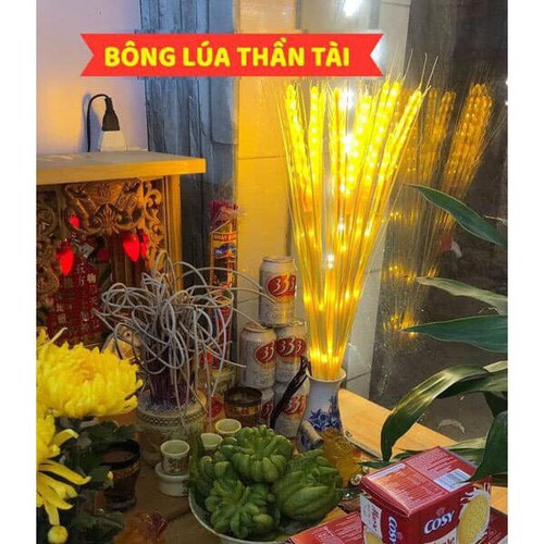 10 Bông lúa đèn led ánh kim thu hút TÀI LỘC tặng kèm phích cắm