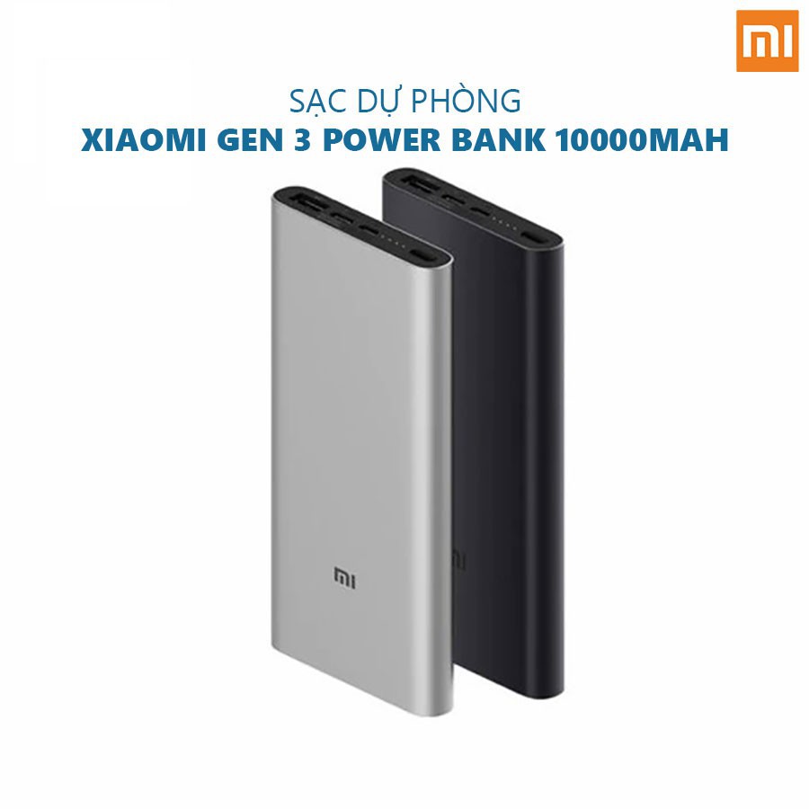 Pin sạc dự phòng Xiaomi Mi Gen 3 dung lượng 10.000mAh các phiên bản Beetech vn