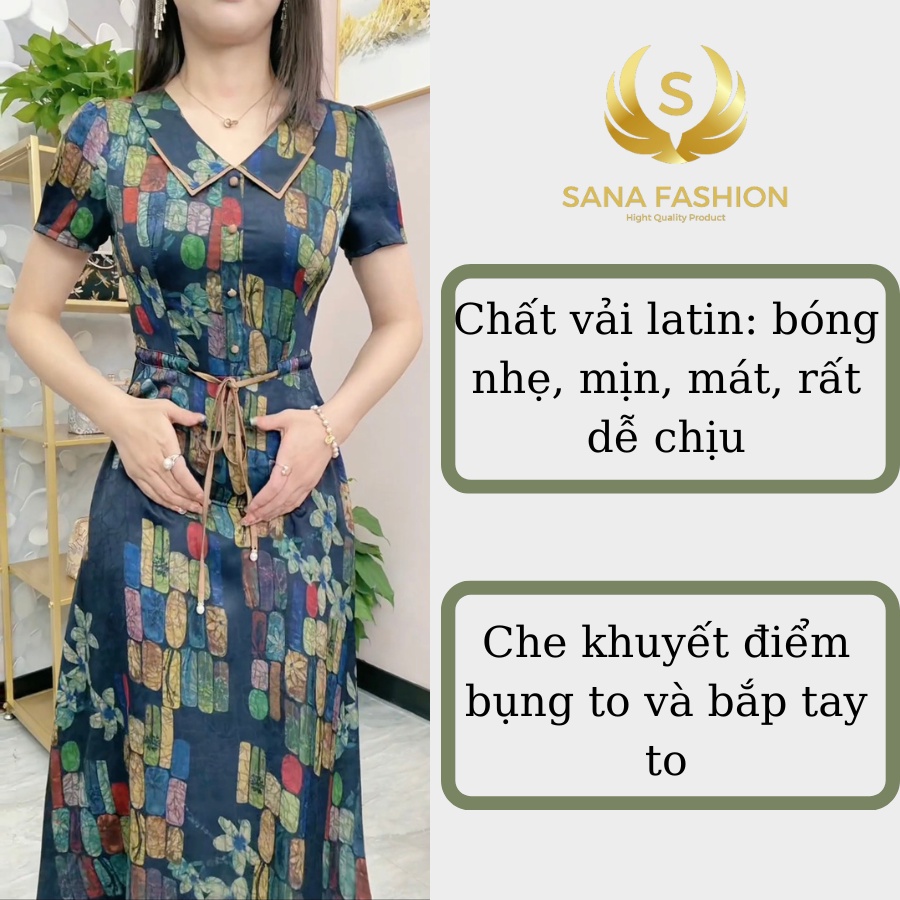 Đầm trung niên sang trọng váy  nữ cho mẹ dự tiệc dạ hội cao cấp N.01