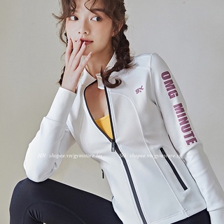 Áo Khoác Chống Nắng Ôm Body Dài Tay Thể Thao Nữ Tập Gym Yoga Khóa Kéo Thun Dày Dặn Co giãn Thoải Mái GYMSTORE 922