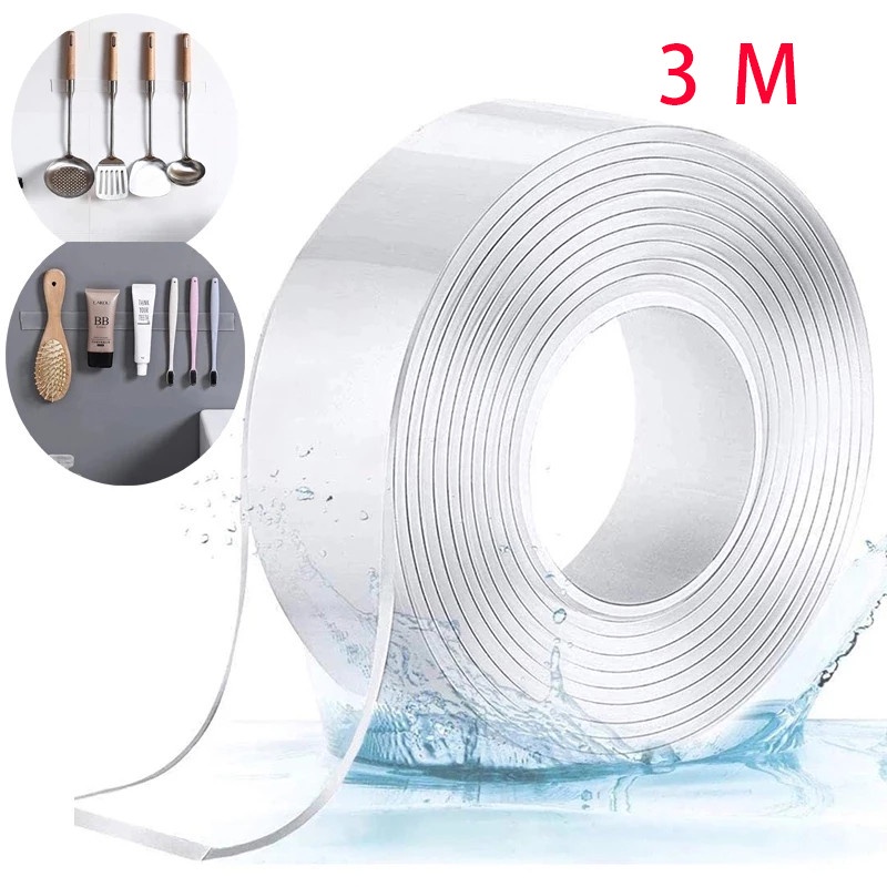Băng dính 2 mặt trong suốt 3m dính trên mọi chất liệu dày 1mm 2mm siêu dính đa năng