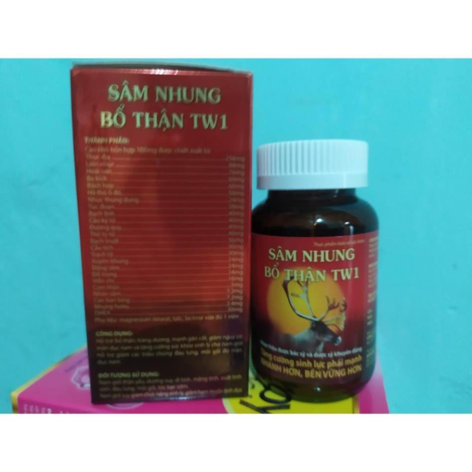 SÂM NHUNG BỔ THẬN TW1 HỘP 1 LỌ 30VIÊN , tăng cường sinh lý nam giới, bổ thận tráng dương, BỔ SUNG VITAMIN TỐT CHO CƠ THỂ