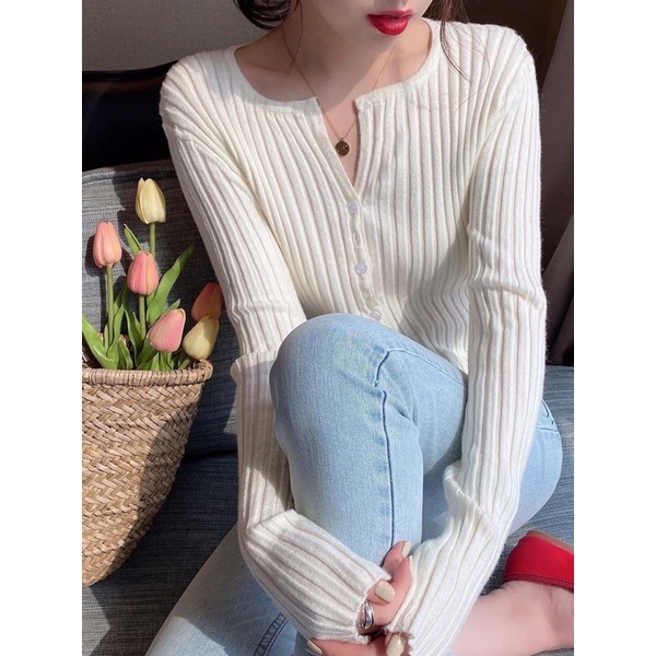 Áo Khoác Cardigan Cổ Chữ V Xinh Xắn Theo Phong Cách Mùa Thu xinh xắn