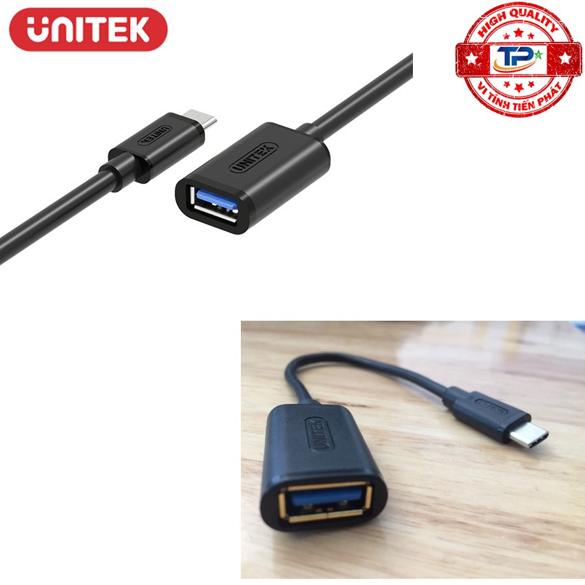 Cáp chuyển USB 3.1 USB Type-C sang USB 3.0 female Unitek Y-C476BK ( OTG USB-C to USB-A female )