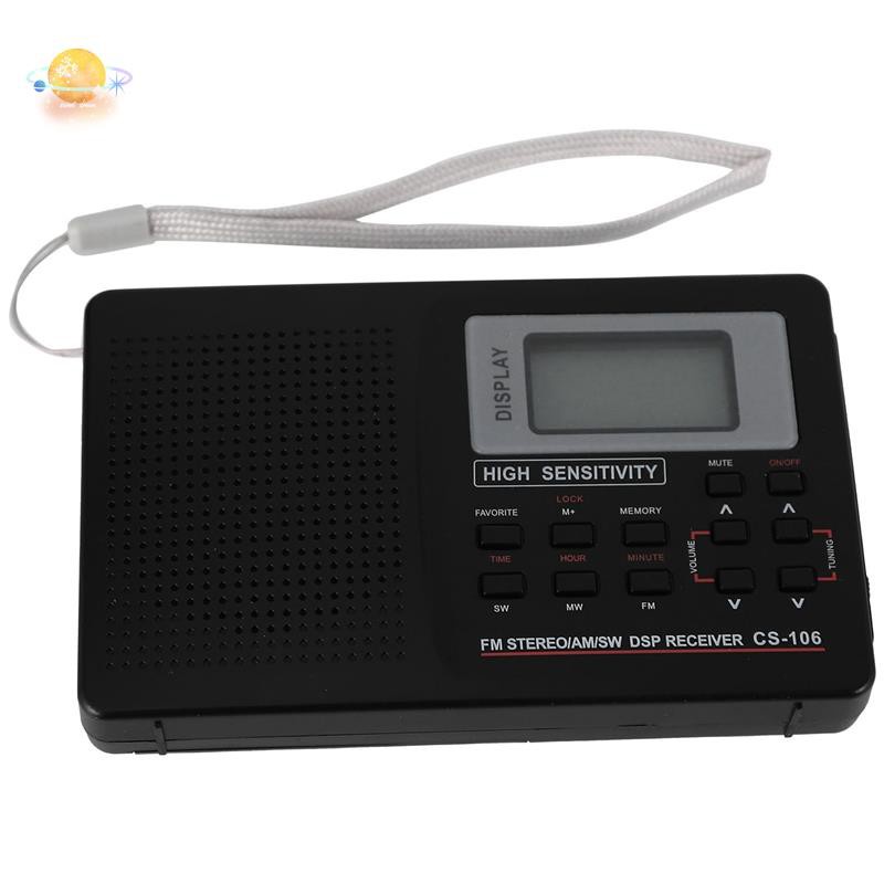 Mini Fm Radio Portable Radio Receiver Support Fm/Am/Sw/Lw/Tv Sound Full Frequency Radio Receiver Support Alarm Clock For Elderly(9K)