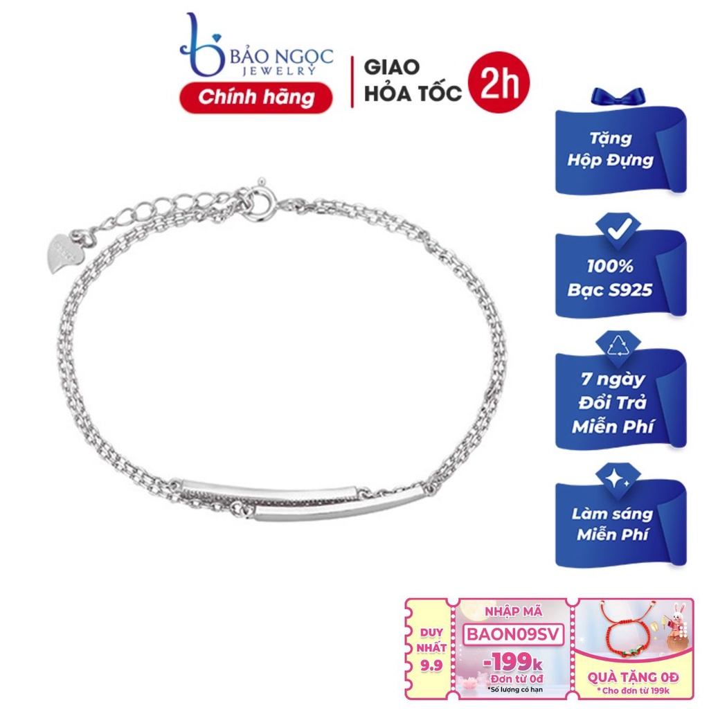 Vòng Tay Nữ Bạc Ý Cao Cấp Đơn Giản Thanh Lịch L2556 - Bảo Ngọc Jewelry