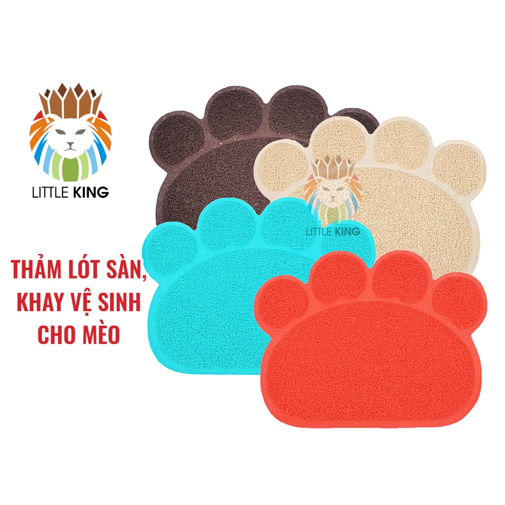 Thảm nhựa lót khay cát vệ sinh cho mèo chống bắt cát ra nhà, thảm lót sàn nhà Little King pet shop
