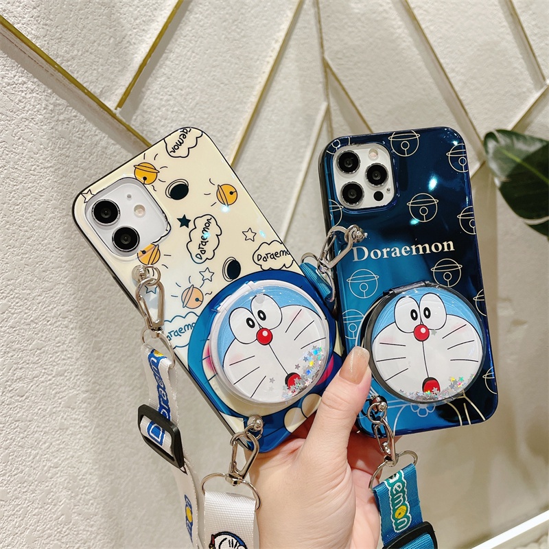 Ốp điện thoại cho Vivo18171820181418191907181280816091601612180618181935193816171606 Ốp điện thoại kim tuyến nước họa tiết Doraemon cho 1920 1601 1714 1727 1610