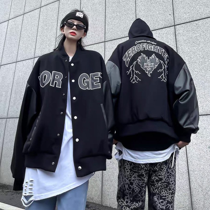 Áo Bomber Nỉ Tay Da Cao Cấp FORGET Hàng Quảng Châu Cao Cấp | BigBuy360 - bigbuy360.vn