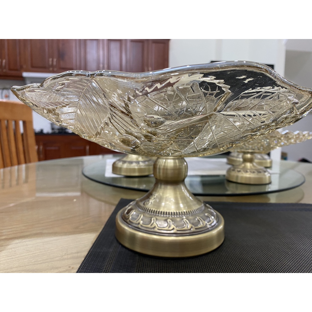 Đĩa Thủy Tinh Đựng Trái Cây, Khay Dĩa Thủy Tinh Chưng Hoa Quả Phong Cách Trung Đông