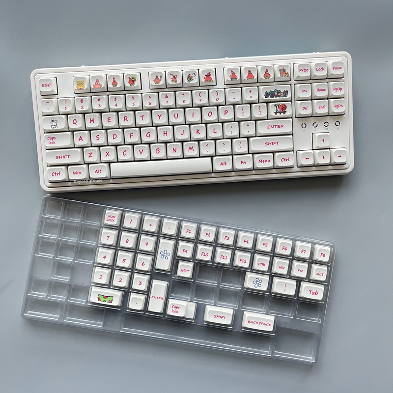 Patrick Star Keycap XDA Hồ sơ Phim hoạt hình Anime PBT Thuốc nhuộm Phụ Bàn phím cơ Keycap 127 Phím