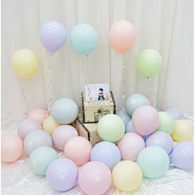 Bóng Bay Tròn Tông Màu Pastel 10 Inch Dùng Trang Trí Sinh Nhật Party - K122