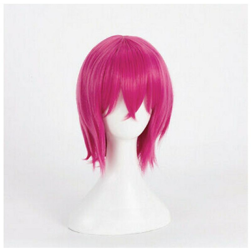 [sẵn] Wig/tóc giả Gowther - Nanatsu no taizai màu hồng đỏ (cơ bản nam nữ ngắn 30cm) thất đại tội tại Miu