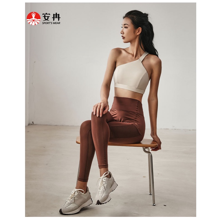Áo ngực thể thao ANRAN lệch vai hở lưng hút ẩm thích hợp tập thể hình yoga