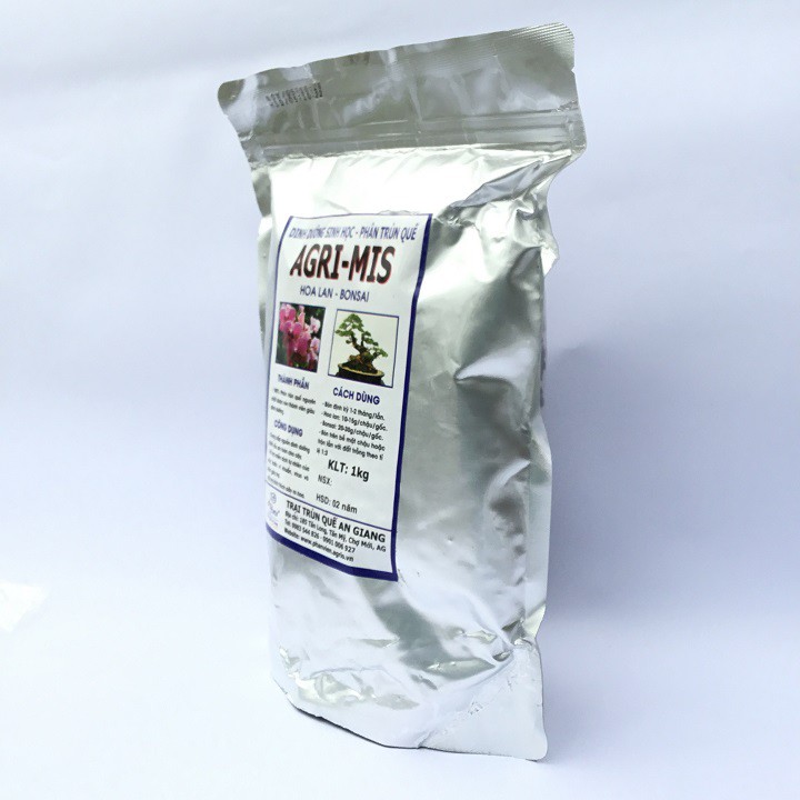 Phân trùn quế dạng viên nở Agrimis gói 1kg chuyên dùng cho hoa lan, cây cảnh