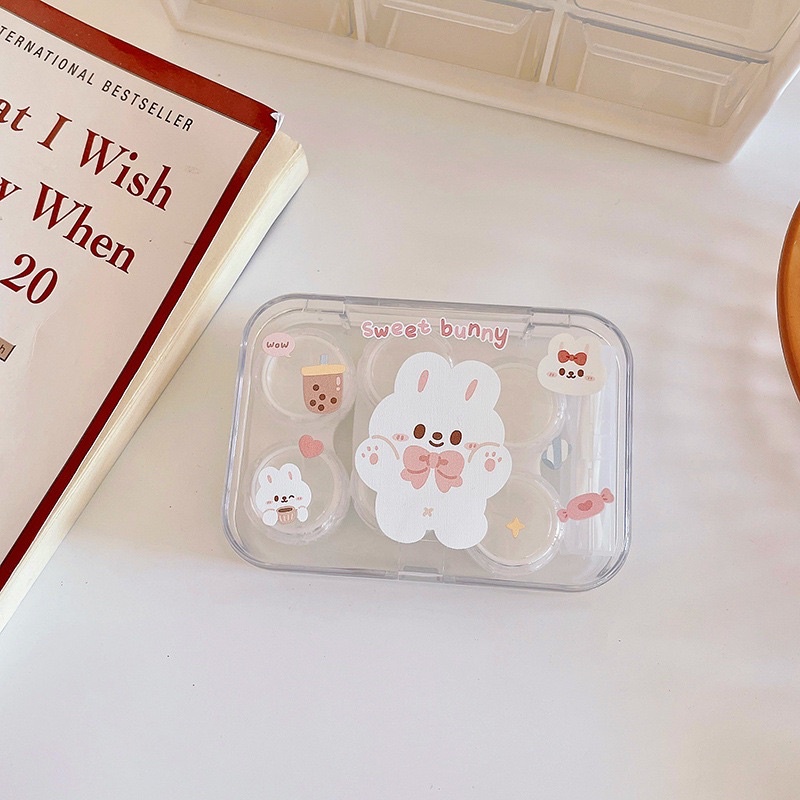 Khay Lens 3 Cặp Gấu Thỏ - Case Đựng Lens