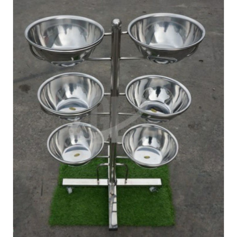 CÂY BÁT NƯỚC INOX( 6 bát inox size lớn 24cm)