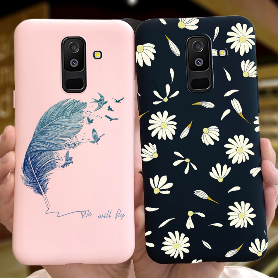 Ốp điện thoại silicon mềm màu kẹo hình đám mây/hoa thích hợp cho Samsung Galaxy A6  / A6 Plus  SM-A600G A605G