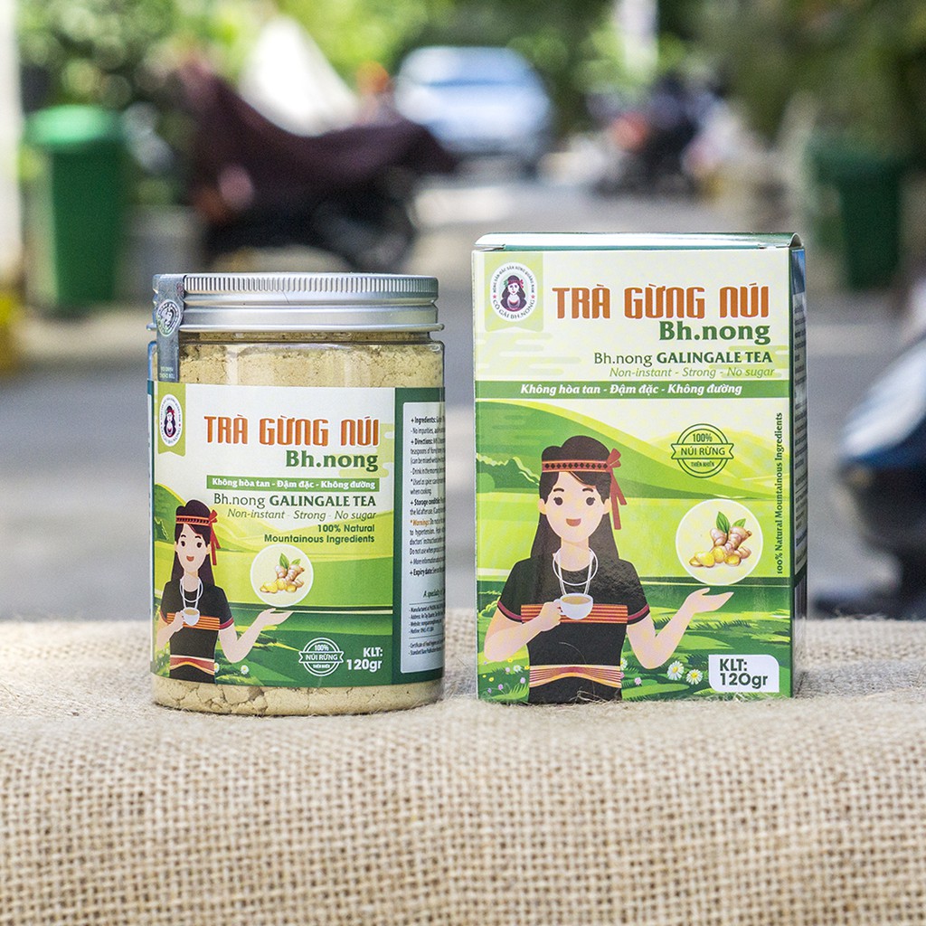 Healthfoodvn-Trà gừng núi BH.nông hòa tan không đường hộp 120g