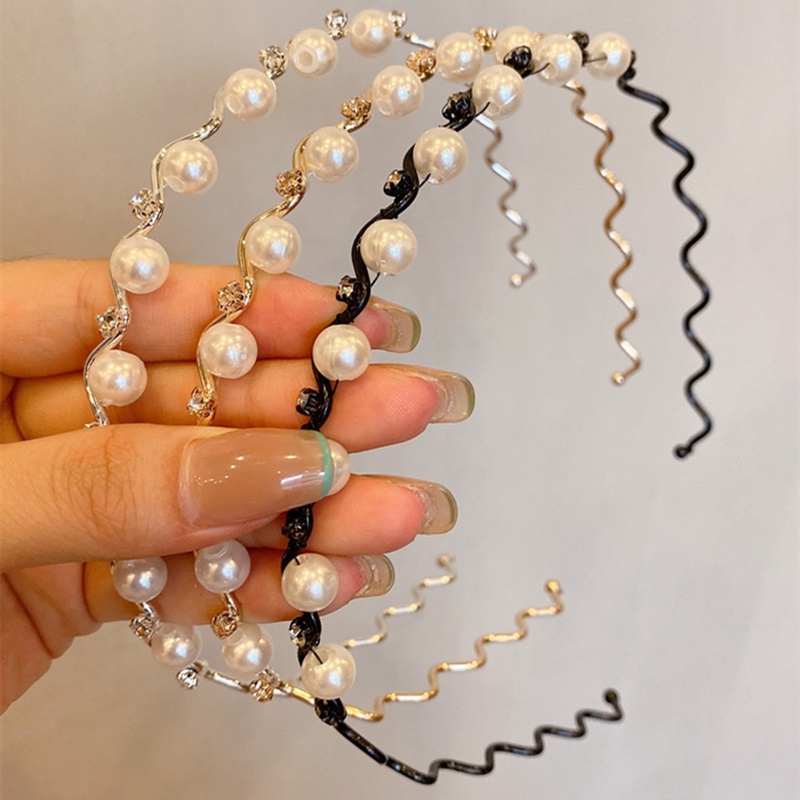 Băng Đô Cài Tóc rửa mặt Đính Ngọc Trai Nhân Tạo Phong Cách Mới Dành Cho Nữ