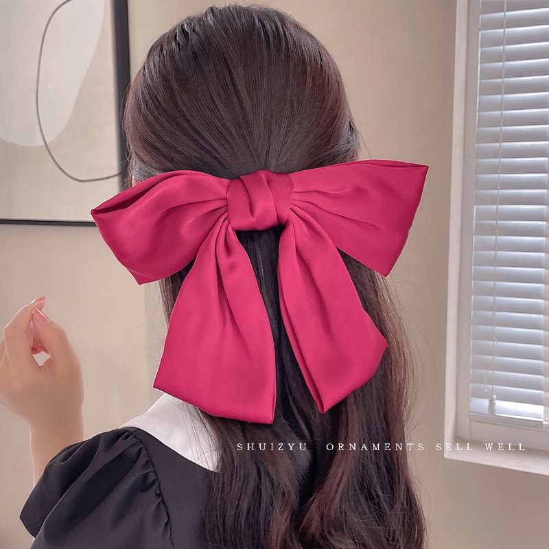 Kẹp Tóc Nơ To Nhiều Màu Phong Cách Hàn Quốc Mới 2022