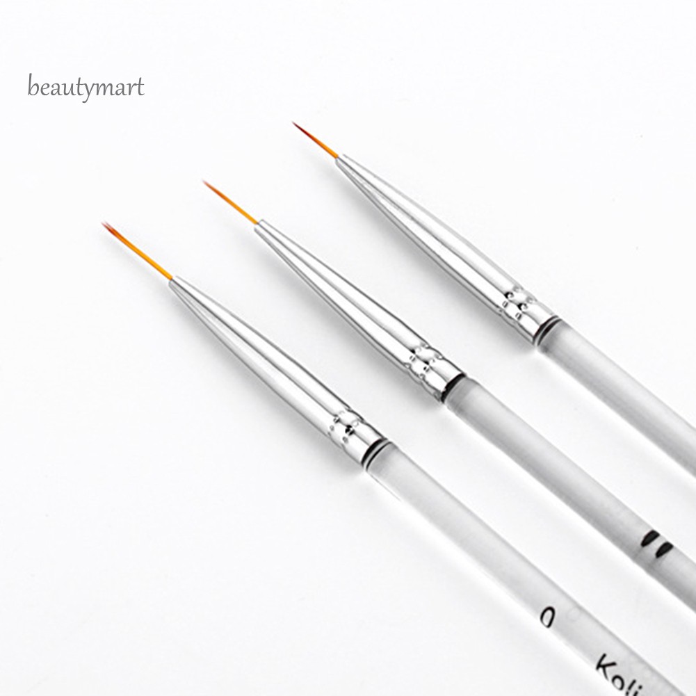 [Hàng mới về] Set 3 cọ vẽ đường nét mảnh chuyên dụng trang trí móng nghệ thuật